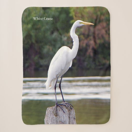 White Crane sherpa blanket Deken (Voorkant)