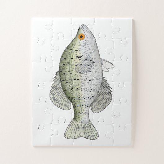 White Crappie Magnet Legpuzzel (Verticaal)