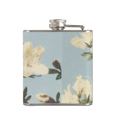 White Cream Azalea Flowers Monogram Heupfles (Achterkant)