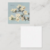  White Cream Azalea Flowers Monogram Notitiekaartje (Voorkant / Achterkant)