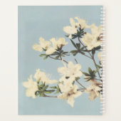  White Cream Azalea Flowers Monogram Planner (Achterkant)