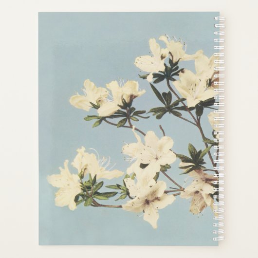  White Cream Azalea Flowers Monogram Planner (Achterkant)