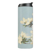 White Cream Azalea Flowers Monogram Thermosbeker (Gedraaid links)