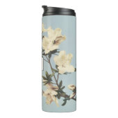 White Cream Azalea Flowers Monogram Thermosbeker (Geroteerd rechts)