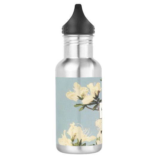  White Cream Azalea Flowers Monogram Waterfles (Links)