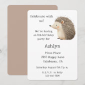 White Cream Brown Schattigee egel Animal Birthday Kaart (Voorkant / Achterkant)