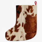 White Cream Brown Southwest Koeienhuid naam Grote Kerstsok (Achterkant)