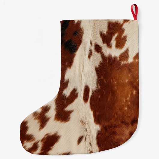 White Cream Brown Southwest Koeienhuid naam Grote Kerstsok (Achterkant)
