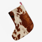 White Cream Brown Southwest Koeienhuid naam Grote Kerstsok (Achterkant (Hangend))