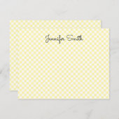 White Cream en kleine check Notitiekaartje (Voorkant / Achterkant)