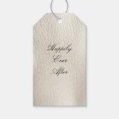 White Cream Faux Leather Wedding Cadeaulabel (Voorkant)