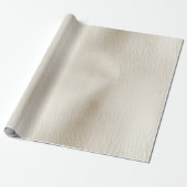White Cream Faux Leather Wedding Cadeaupapier (Uitgerold)