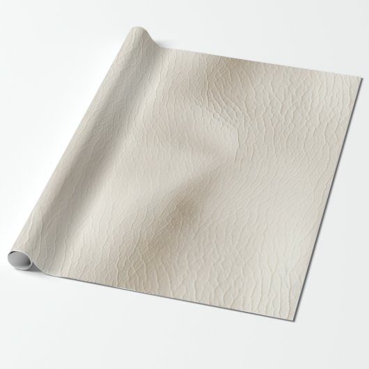 White Cream Faux Leather Wedding Cadeaupapier (Uitgerold)