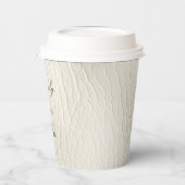 White Cream Faux Leather Wedding Papieren Bekers (Links)