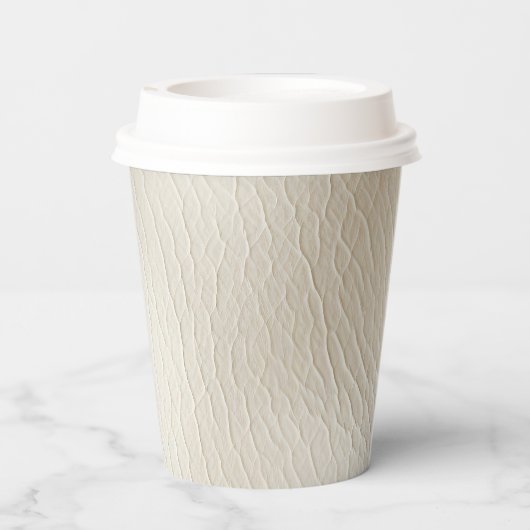 White Cream Faux Leather Wedding Papieren Bekers (Achterkant)