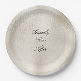 White Cream Faux Leather Wedding Papieren Bordje