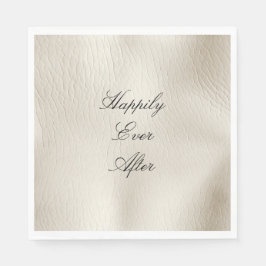 White Cream Faux Leather Wedding Servet