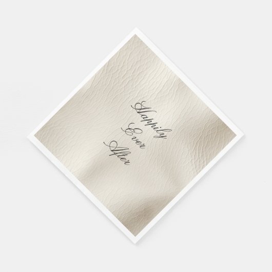 White Cream Faux Leather Wedding Servet (Hoek)
