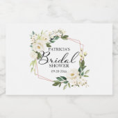 White Cream Floral Geometric Vrijgezellenfeest Sparkling Wijnetiket (Enkel label)