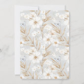 White Cream Flowers Blue Butterflies Vrijgezellenf Kaart (Achterkant)