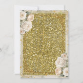 White Cream Flowers Gold Schattige Boy Primera Com Kaart (Achterkant)