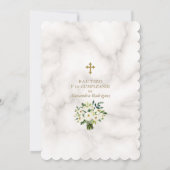 White Cream Flowers Spain 1st Birthday Baptisme Kaart (Achterkant)