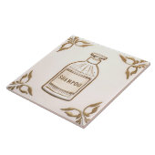 White Cream & Gold Shampoo Bottle Funny Bathroom Tegeltje (Zijkant)