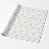 White Cream Heart Balloons Verjaardag Cadeaupapier (Uitgerold)