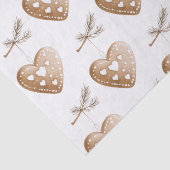 White Cream Heart Gingerbread Cookie Kerstmis Tissuepapier (Detail)
