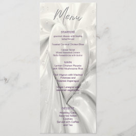 White Cream Heart Wedding Menu