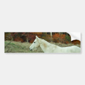 White Cream Horse in an Autumn Field Bumpersticker (Voorkant)