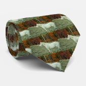 White Cream Horse in an Autumn Field Stropdas (Opgerold)