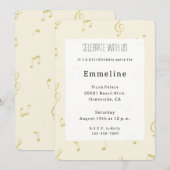 White Cream Muzieknoten Gouden Glitzy Verjaardag Kaart (Voorkant / Achterkant)