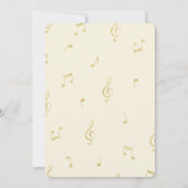 White Cream Muzieknoten Gouden Glitzy Verjaardag Kaart (Achterkant)