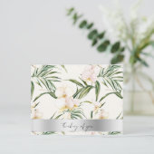 White Cream Orchids Denken aan jou Briefkaart (Staand voorkant)