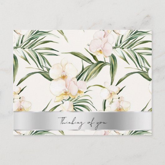 White Cream Orchids Denken aan jou Briefkaart (Voorkant)