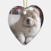 White Cream Puff Chow Chow Puppy Keramisch Ornament (Links)