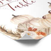 White Cream Pumpkin Floral Gifts Table Sign Poster (Hoek)