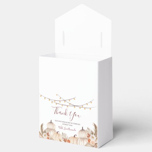 White Cream Pumpkin Floral Herfst in liefde Favor  Bedankdoosjes (Geopend)