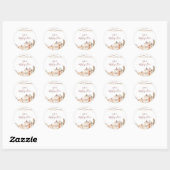 White Cream Pumpkin Floral Je bericht hier Ronde Sticker (Vel)