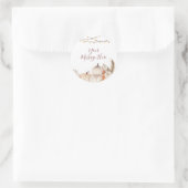 White Cream Pumpkin Floral Je bericht hier Ronde Sticker (Tas)