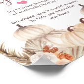 White Cream Pumpkin Floral Raad de Baby Pos Poster (Hoek)