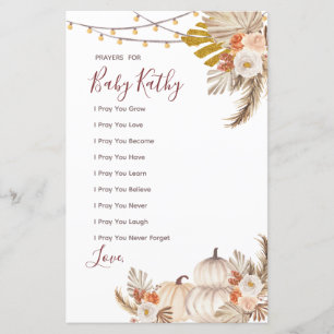 White Cream Pumpkin Love Prayers for Baby Sign