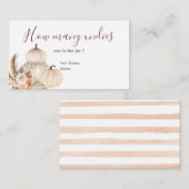 White Cream Pumpkin Rustic Floral Hoeveel eenheden Informatiekaartje (Voorkant / Achterkant)
