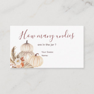 White Cream Pumpkin Rustic Floral Hoeveel eenheden Informatiekaartje