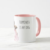 White Cream Puppy Black Lady Dog Mom   Mok (Voorkant rechts)