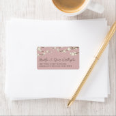 White Cream Sakura Cherry Blossom Asian Wedding Etiket (Insitu)