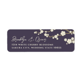 White Cream Sakura Cherry Blossom Asian Wedding Etiket