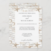 White Cream Starfish Beach bruiloft Kaart (Voorkant / Achterkant)