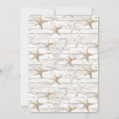 White Cream Starfish Beach bruiloft Kaart (Achterkant)